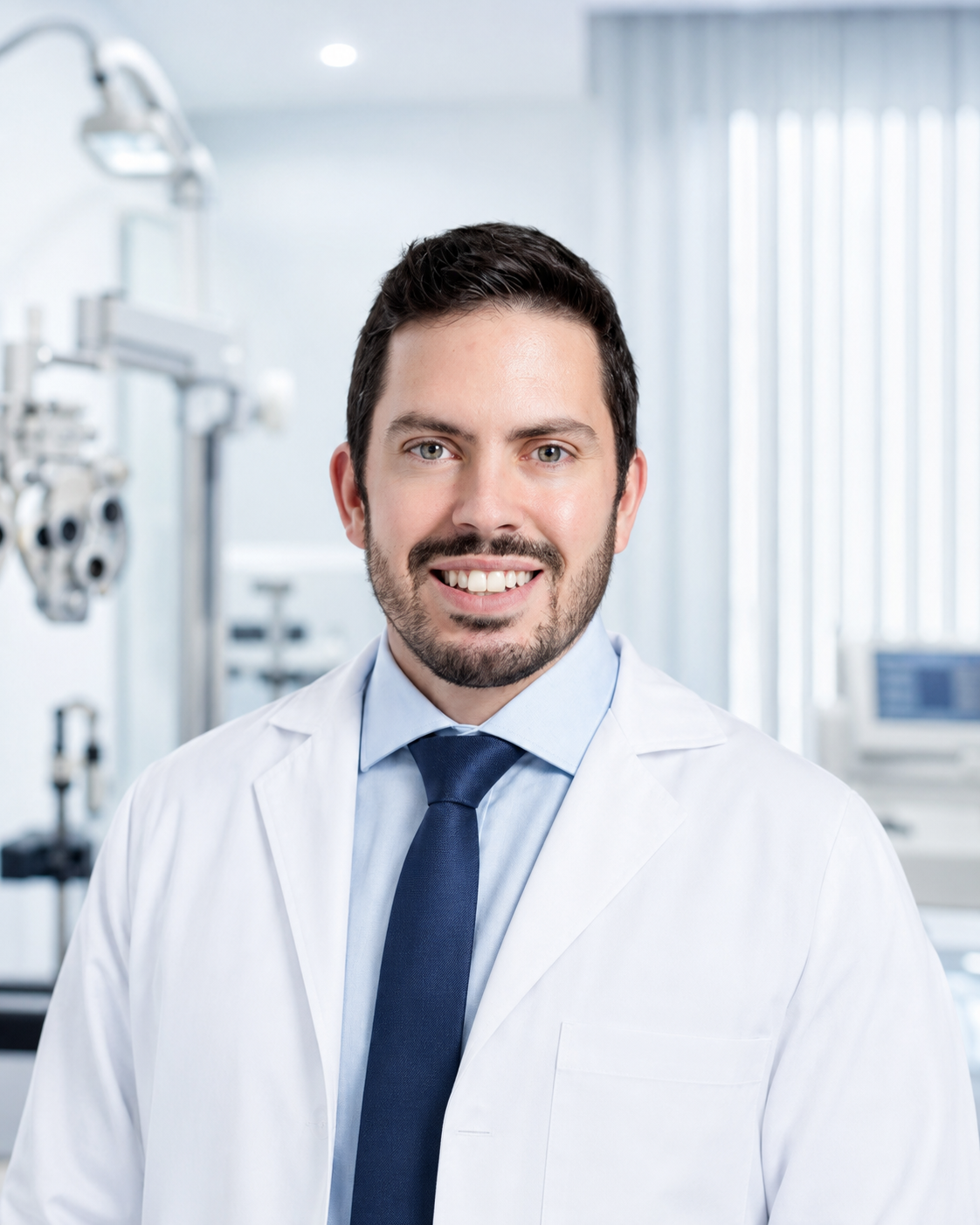 Dr. Bruno Manni, médico oftalmologista, em consultório